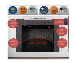 48" Faux Herringbone Mantel Electric Fireplace -Walker Edison Shop 810617761 M7