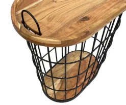 Metal Storage Table With Acacia Lid -Walker Edison Shop 810617764 A0 4