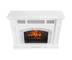 62" White Marble Grand Electric Fireplace Console -Walker Edison Shop 810617766 A0 4