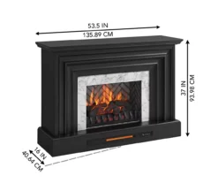 53.5" Black Petite Grand Electric Fireplace Console -Walker Edison Shop 810617767 A6
