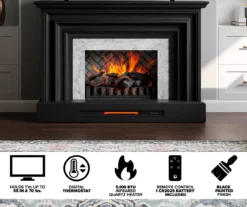 53.5" Black Petite Grand Electric Fireplace Console -Walker Edison Shop 810617767 M7