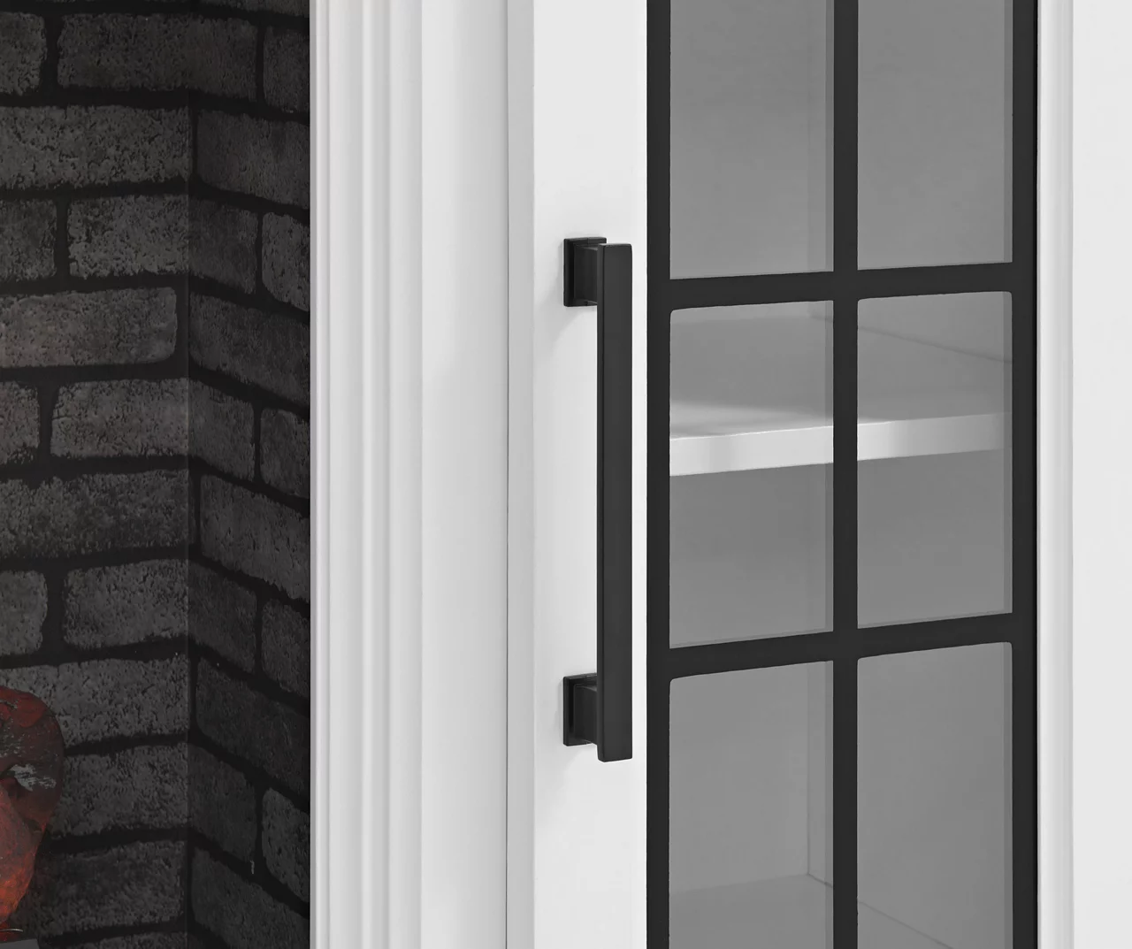 60" White 2-Door Electric Fireplace Console 6 60" White 2-Door Electric Fireplace Console - Image 6