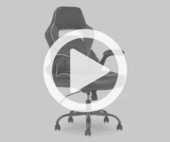 White & Black Faux Leather Gaming Chair -Walker Edison Shop 810618952