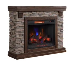 50" Madison Pine & Faux Stone Electric Fireplace -Walker Edison Shop 810620258 A0 2