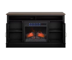 59.5" Black CoolGlow Electric Fireplace & Fan Console 15 59.5" Black CoolGlow Electric Fireplace & Fan Console -Walker Edison Shop 810620259 A0 2