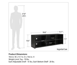 60" Capstan Black Oak TV Stand -Walker Edison Shop 810621023 A0 5
