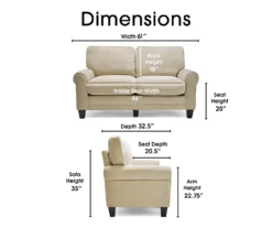 Copenhagen Tan Loveseat -Walker Edison Shop 810659210 A0 5