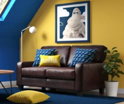 Palisades Chestnut Bonded Leather Loveseat -Walker Edison Shop 810659212 A0 5