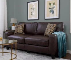 Serta Palisades Chestnut Bonded Leather Sofa -Walker Edison Shop 810659214 A0 3