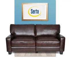 Serta Palisades Chestnut Bonded Leather Sofa -Walker Edison Shop 810659220 A0 2