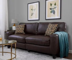 Serta Palisades Chestnut Bonded Leather Sofa -Walker Edison Shop 810659220 A0 3