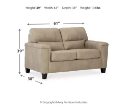 Tishen Pebble Sand Faux Leather Loveseat 13 Tishen Pebble Sand Faux Leather Loveseat -Walker Edison Shop 810669862 A0 3