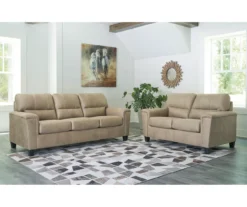 Tishen Pebble Sand Faux Leather Loveseat 9 Tishen Pebble Sand Faux Leather Loveseat -Walker Edison Shop 810669862 A1 3