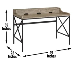 Corday Gray Wood Writing Desk With USB Charing -Walker Edison Shop 810680820 A7
