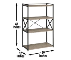 Corday Gray Wood 4-Shelf Open Bookcase 9 Corday Gray Wood 4-Shelf Open Bookcase -Walker Edison Shop 810680821 A7