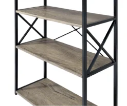 Corday Gray Wood 4-Shelf Open Bookcase 8 Corday Gray Wood 4-Shelf Open Bookcase -Walker Edison Shop 810680821 A8