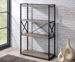 Corday Gray Wood 4-Shelf Open Bookcase 7 Corday Gray Wood 4-Shelf Open Bookcase -Walker Edison Shop 810680821 B0 2