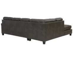 Signature Design By Ashley Navi Smoke Faux Leather Sectional With Left-Facing Chaise -Walker Edison Shop combo760010 2