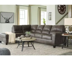 Signature Design By Ashley Navi Smoke Faux Leather Sleeper Sectional With Left-Facing Chaise -Walker Edison Shop combo760012 3