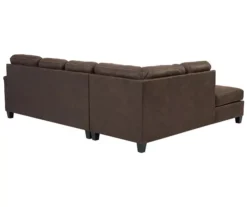 Signature Design By Ashley Navi Chestnut Faux Leather Sleeper Sectional With Left-Facing Chaise -Walker Edison Shop combo760016 3