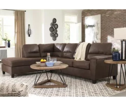 Signature Design By Ashley Navi Chestnut Faux Leather Sleeper Sectional With Left-Facing Chaise -Walker Edison Shop combo760016 4