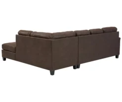 Signature Design By Ashley Navi Chestnut Faux Leather Sleeper Sectional With Right-Facing Chaise 8 Signature Design By Ashley Navi Chestnut Faux Leather Sleeper Sectional With Right-Facing Chaise -Walker Edison Shop combo760017 3