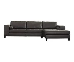 Signature Design By Ashley Nokomis Faux Leather Sectional With Right-Arm-Facing Chaise