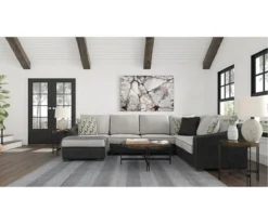 Signature Design By Ashley Bilgray Gray Faux Leather 3-Piece Sectional With Left-Facing Chaise