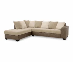 Signature Design By Ashley Keskin Corduroy Faux Leather Sectional With Left-Facing Chaise
