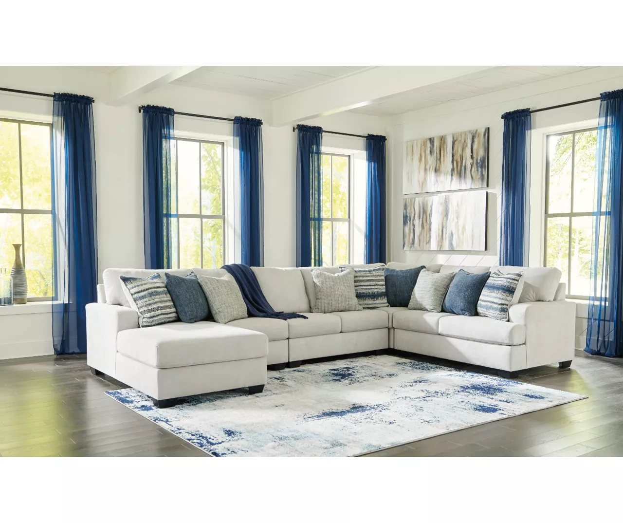 Signature Design By Ashley Lowder Stone 5-Piece Sectional With Left-Facing Chaise 2 Signature Design By Ashley Lowder Stone 5-Piece Sectional With Left-Facing Chaise - Image 2