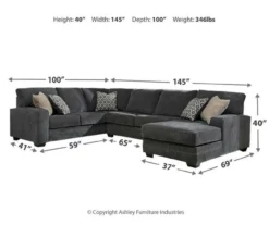Signature Design By Ashley Tracling Gray 3-Piece Sectional -Walker Edison Shop combo910005 2