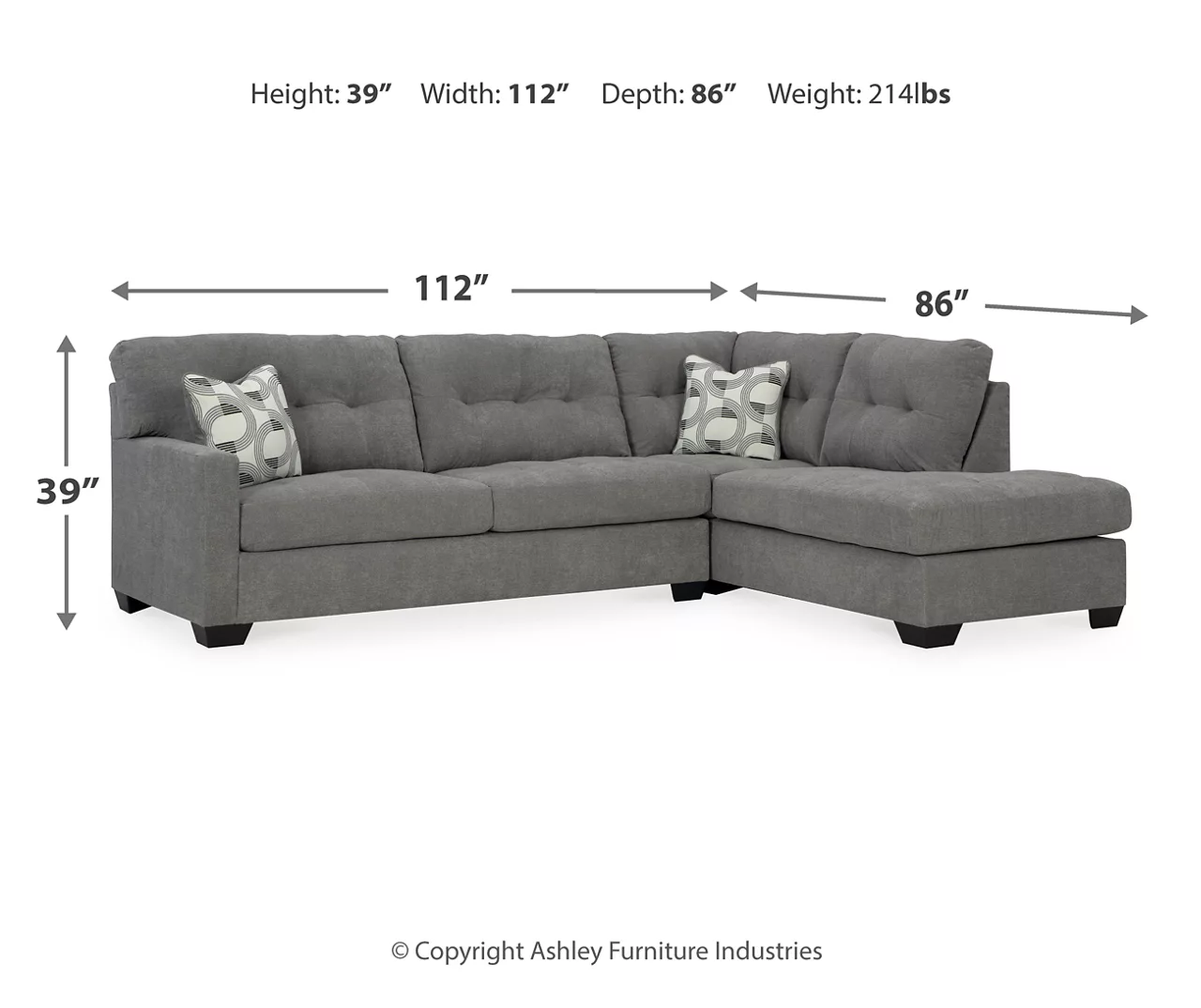 Signature Design By Ashley Highland Falls Gray Sectional 7 Signature Design By Ashley Highland Falls Gray Sectional - Image 7
